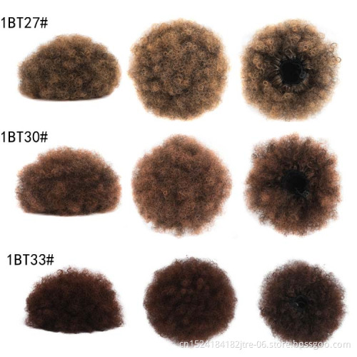 afro puff short kinky curly hair bun chignon fluffy drawstring ponytail hair bun wig for black women